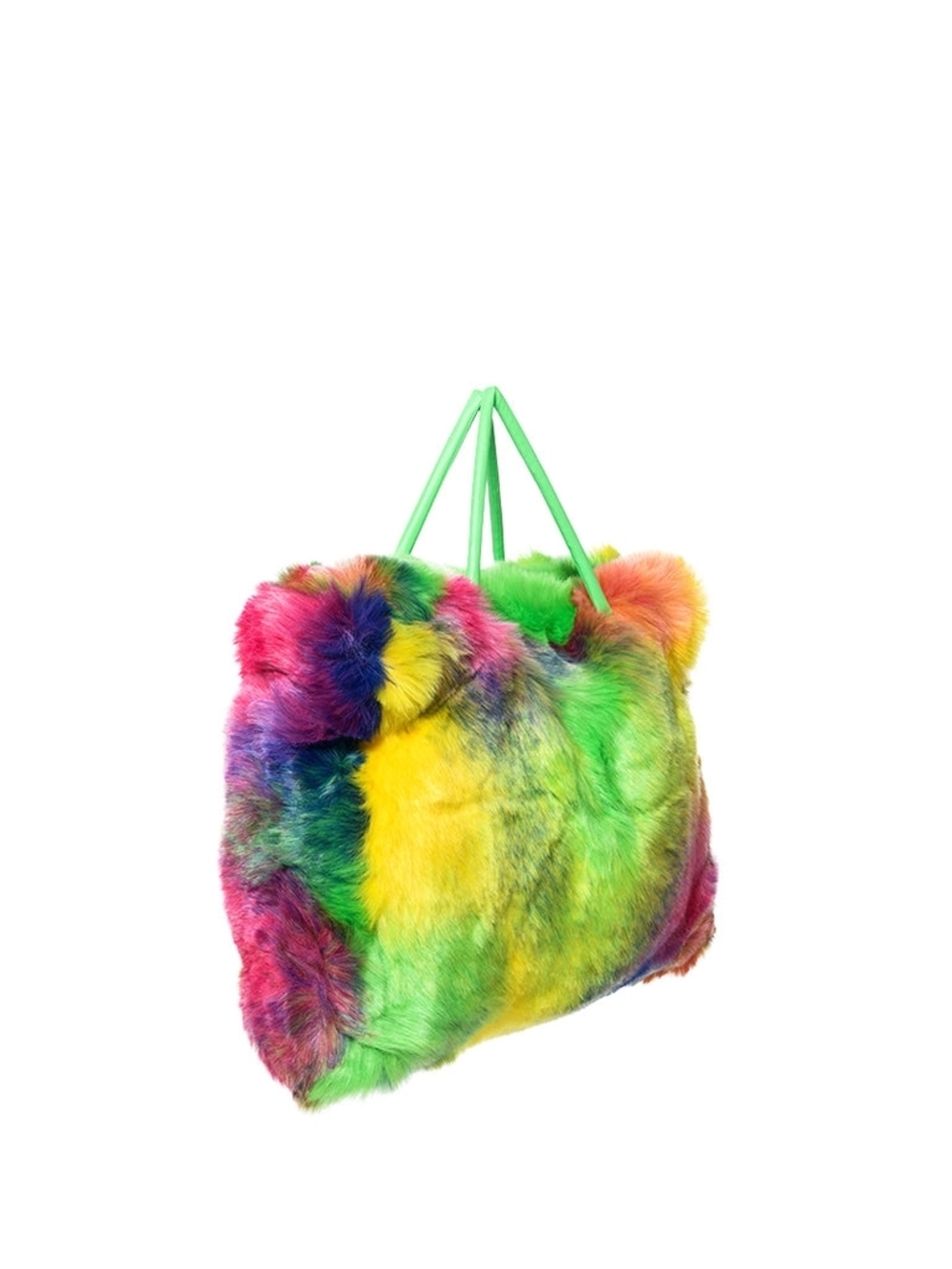 Kaleido Rainbow Multicolor Faux Fur Tote Bag (Matching Jacket & Scarf available) - Picture 3 of 5